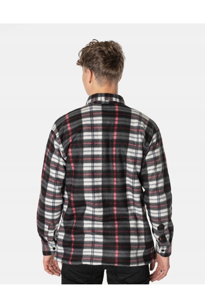 NO BRAND Cămașă călduroasă din fleece pentru bărbați, cu nasturi, 222-07 XXL