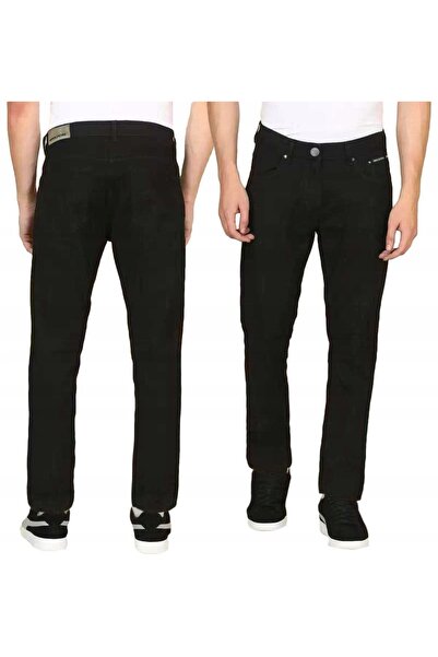 NO BRAND Pantaloni negri subțiri pentru bărbați, mărime mare, 100% bumbac, cr...