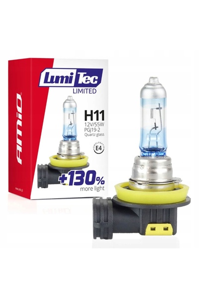 NO BRAND 10x bec halogen H11 12V 55W Lumitec Limited +130% Amio 02134