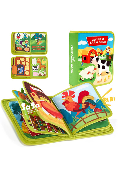 NO BRAND Carte din pâslă, Cărți senzoriale interactive pentru dezvoltare timp...
