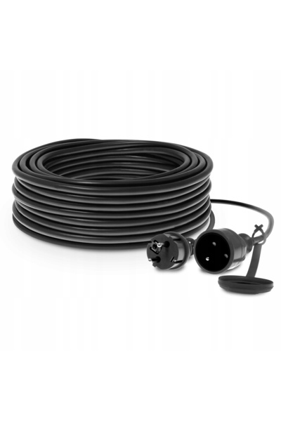 NO BRAND Cablu prelungitor retractabil 25m 3x1,0 mm² din cauciuc negru 2P+Z 1...