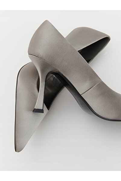 NO BRAND Pantofi stiletto clasici, verde deschis, din satin neted, cu vârf as...