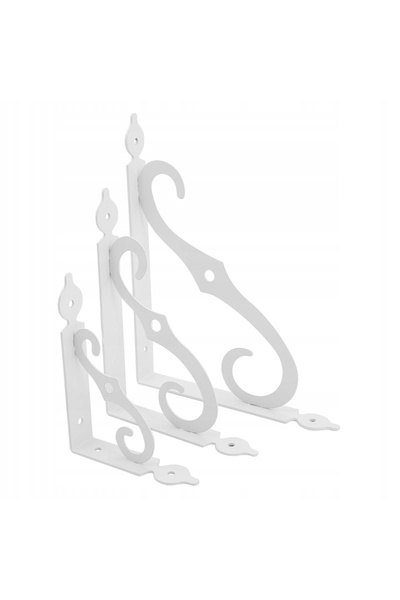 NO BRAND 10 bucăți Suport de colț pentru raft 190X240X25 mm Alb
