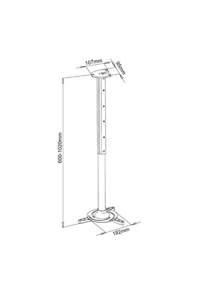 NO BRAND Art P-105 60-102cm Suport de tavan negru pentru proiector