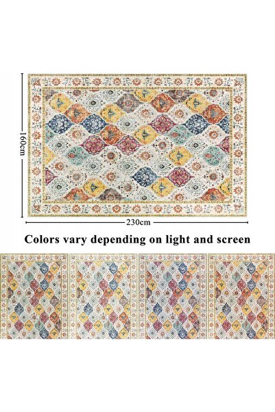 NO BRAND Covor Vintage Boho 160x230cm Colorat Lavabil Antiderapant pentru Living