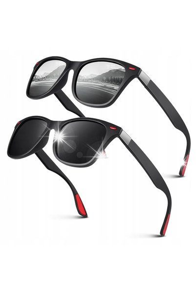 NO BRAND 2x ochelari de soare polarizați, unisex, filtru UV400, toc