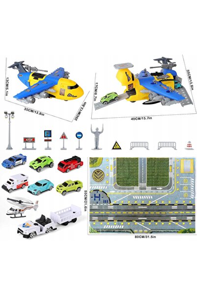 NO BRAND Jucărie avion pentru copii, set covoraș de joacă, elicopter, vehicul...
