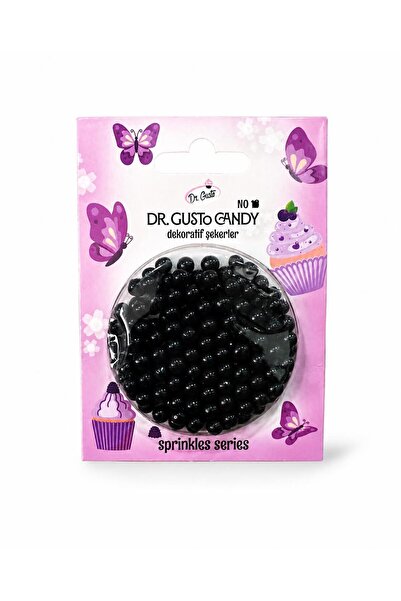 Dr. Gusto 4 mm Siyah Boncuk Pasta Süsleme Şekeri
