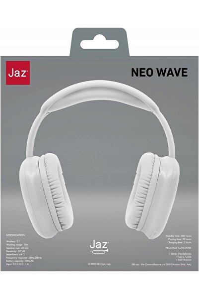 NO BRAND Căști wireless Jaz Sbs Neo Wave Bluetooth Microfon Usb-C 25H Alb