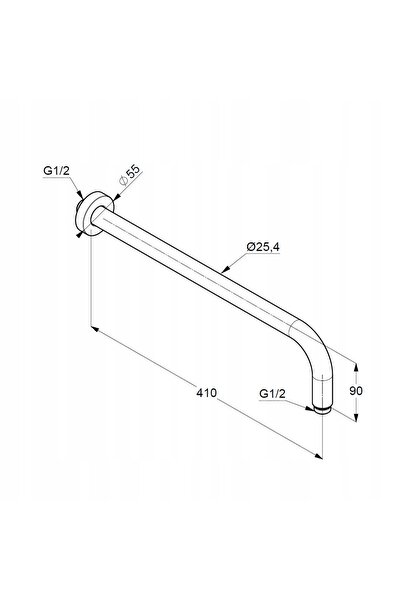 NO BRAND Braț de pulverizare A-Qa 400 mm, Auriu periat Kludi 66514N0-00