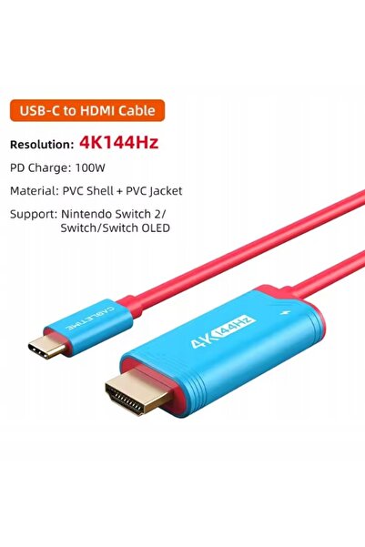 NO BRAND Adaptor cablu Switch 2 TV 4K 144HZ Nintendo USB-C 4K HDMI CABLETIME