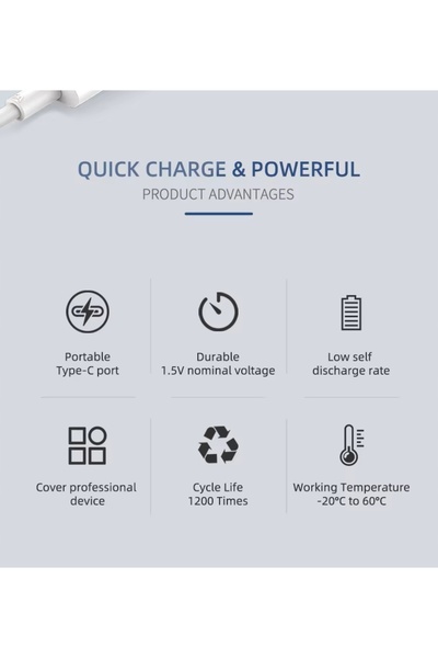 NO BRAND Acumulator Baterie CLPD C/R14 1.5V Li-ion USB-C 3000 mWh