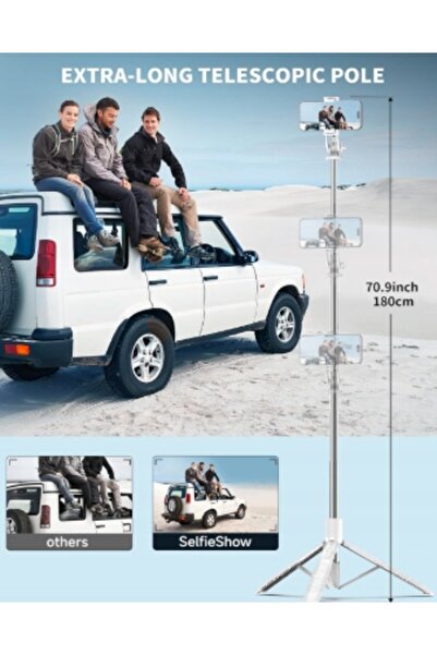 NO BRAND Selfie Stick Trepied 180 cm pentru Telefon, Totul într-unul, cu Tele...