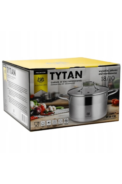 NO BRAND OALĂ MICĂ DIN OȚEL INOXIDABIL 7.6L 18/10 PENTRU PLITĂ CU INDUCȚIE ȘI...
