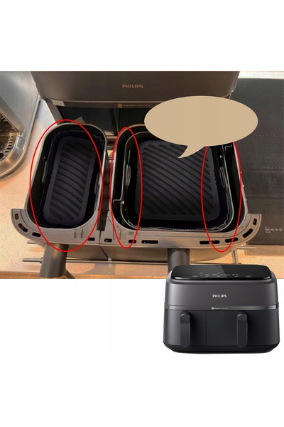 NO BRAND Inserții din silicon pentru friteuza cu aer cald Philips Dual Basket...