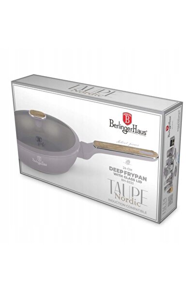 NO BRAND Tigaie Tradițională cu Capac 24 cm, Berlinger Haus Bh-8333 Taupe Nordic