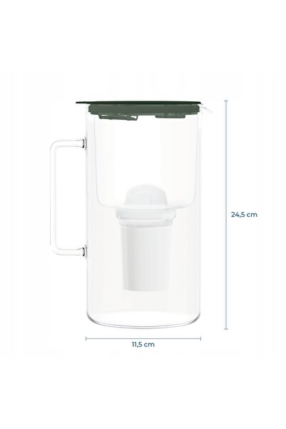 NO BRAND 2L Wessper Wes209-Ff-Ge Mini Carafă de filtrare din sticlă + Filtru LED