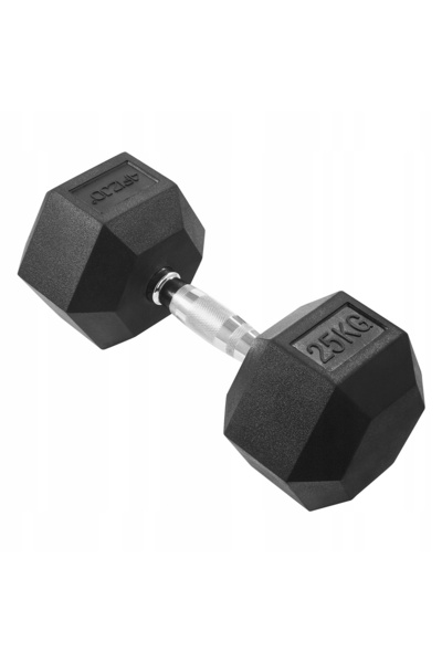 NO BRAND Hantla Loads Ganteră hexagonală cauciucată, solidă, de uz intens, 25 kg