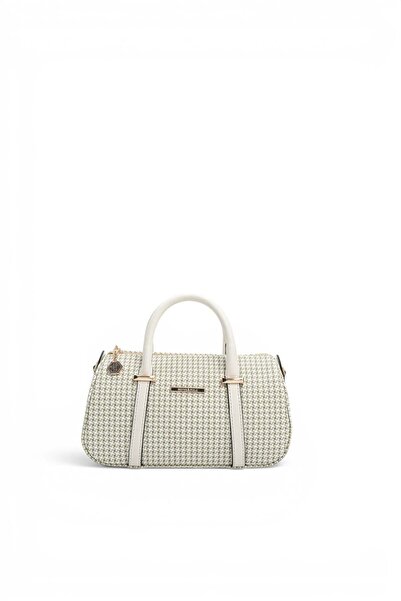 Silver Polo Green - Bone Crow's Feet Plaid Women's Handbag Sp1289