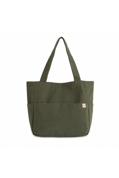 RONASBAG Khaki Large Volume Multi-Pocket Tote Bag