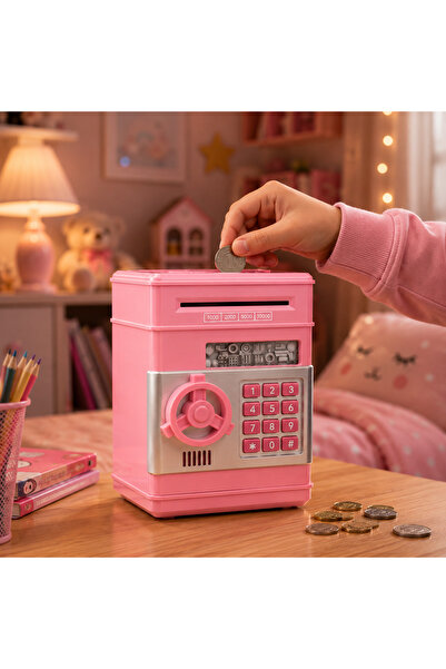 Kuzey Tacı Elektronik Şifreli ve Kartlı Çocuk Kumbarası Para Çeken Kasa Tasar...