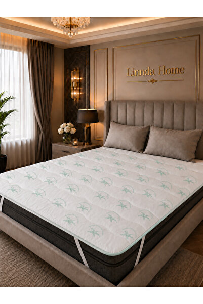 Linnda Home Bamboo Filled Quilted Mattress Pad – Breathable, Soft and Comfort...
