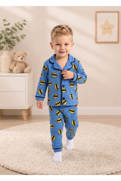 derin baby 100% Cotton Long Sleeve Buttoned Seasonal Bat Patterned Soft Textu...