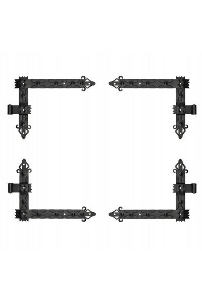 NO BRAND Suport unghiular de garaj forjat, stil montan, 40 cm, set de 4 bucăți