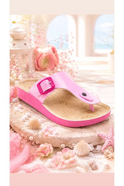 babelia Girl's Flip Flops with Orthopedic Soles and Buckle, Summer Casual Bea...