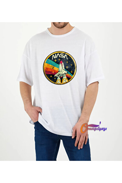 H&GHAMLEGİYİM Nasa Printed Unisex Oversize Tshirt