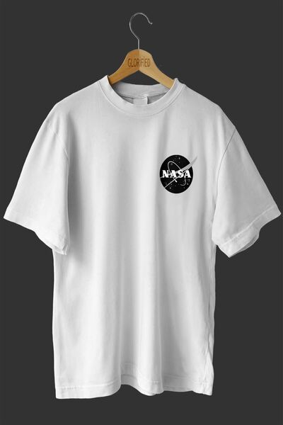 H&GHAMLEGİYİM NASA Design Printed Oversize T-shirt (T-Shirt)