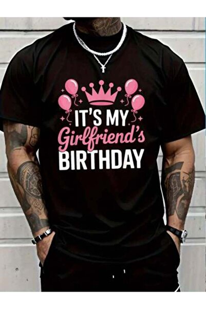 799 تي شيرت مصنوع من القطن بنسبة 100%، تي شيرت مطبوع عليه It's My Girlfriend'...