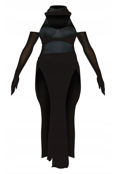 NO BRAND Rochie maxi neagră din plasă cu detaliu la umăr Prettylittlething L