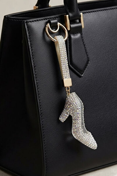 Jaida Moda Heeled Shoe Figured Bag Charm Keychain Stone Bag Charm