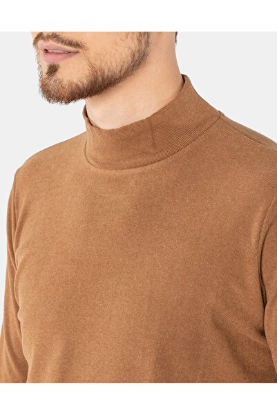 NO BRAND Pulover subțire elegant pentru bărbați, cu guler semi-înalt, din bum...