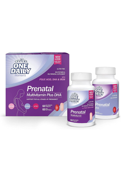 21st Century Prenatal Multivitamin/Mineral Dha - 2 Bottles, 60 Tablets/60 Sof...