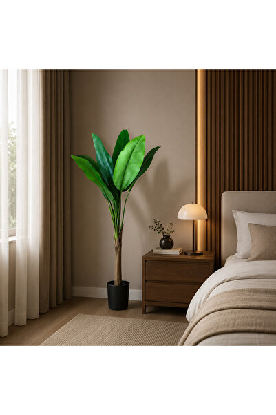 Alessandro DESIGN Decoratiune Bananier, 130 cm, 6 frunze, Verde