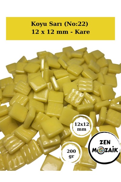 Zen Mozaik Sanatsal Mozaik Çalışmalarınız Için 12X12 Mm - Kare Cam Mozaik Taşı