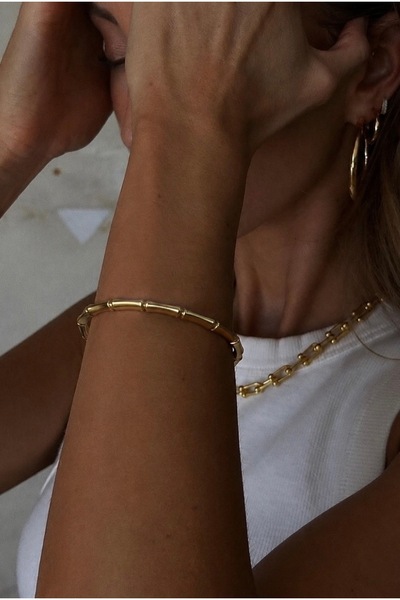 Lavian Accessories Çelik Gold Kemik Bileklik