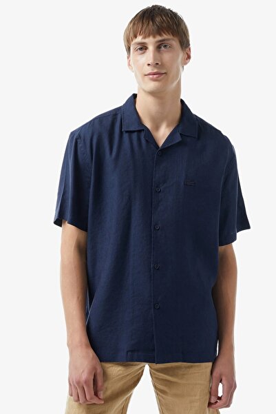 Lacoste Men's Relaxed Fit Shirt Comfortable Cut Short Sleeve Men's Linen Shir...