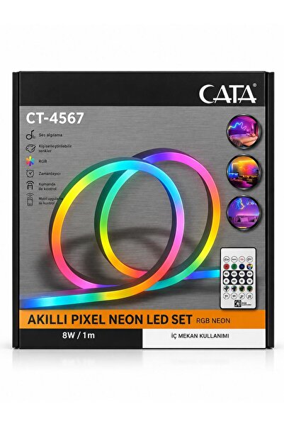 Cata Ct-4567 RGB Akıllı Pixel Neon LED Set (Ses Algılama-Uygulama Kontrol)