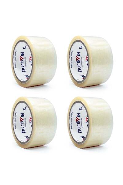 Duravel Pack Of 4 Clear Packing Tape, 2 inches x 50 yards Strong Heavy Duty P...