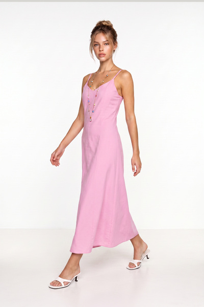 Lovelyİstanbul Askılı Basic Yazlık Elbise LNT0043 PEMBE