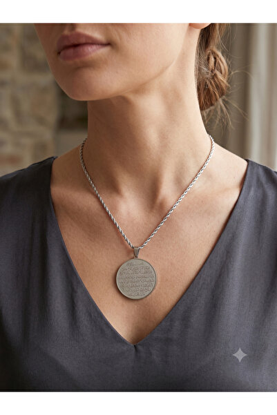 BİJU YILMAZ Efsun madalyon necklace gold and silver