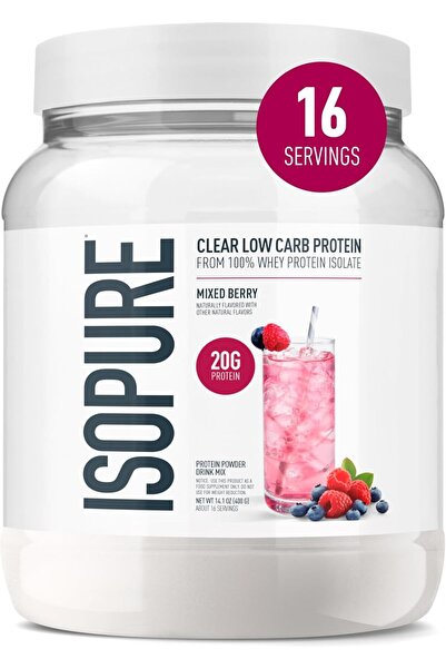 Isopure Clear Whey Isolate Protein Powder, Lactose Free, Gluten Free, Natural...
