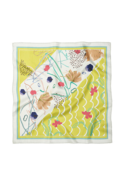 Sultan İpek Artistic Patterned Scarf / Bandana 70X70Cm