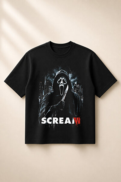 SVART WEAR Scream Vi Printed Oversize Boxy Cut Unisex 100% Cotton Tshirt (190...