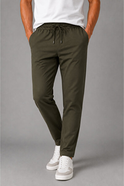 EDITION Elastic Waist Regular Fit Men's Trousers |   Ee100614829