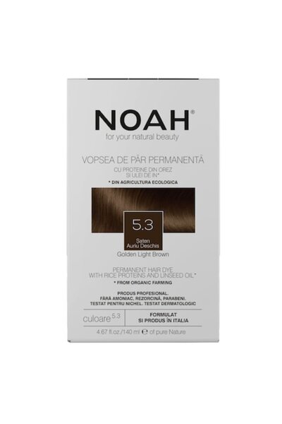 Noah Vopsea de păr permanentă, fără amoniac, cu proteină de orez și ulei de i...