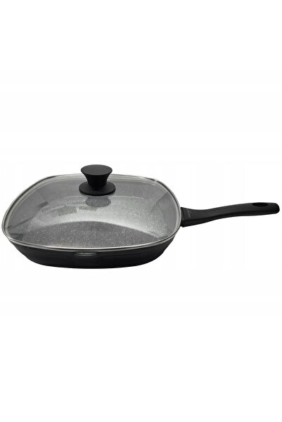 Karl Hausmann Tigaie grill cu capac, 28 cm, din granit, pentru prăjit, compat...